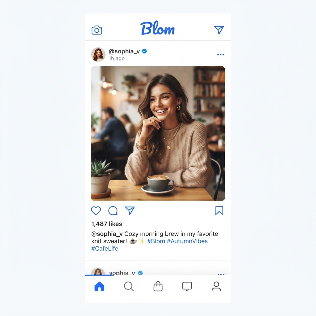 BLOM social feed preview