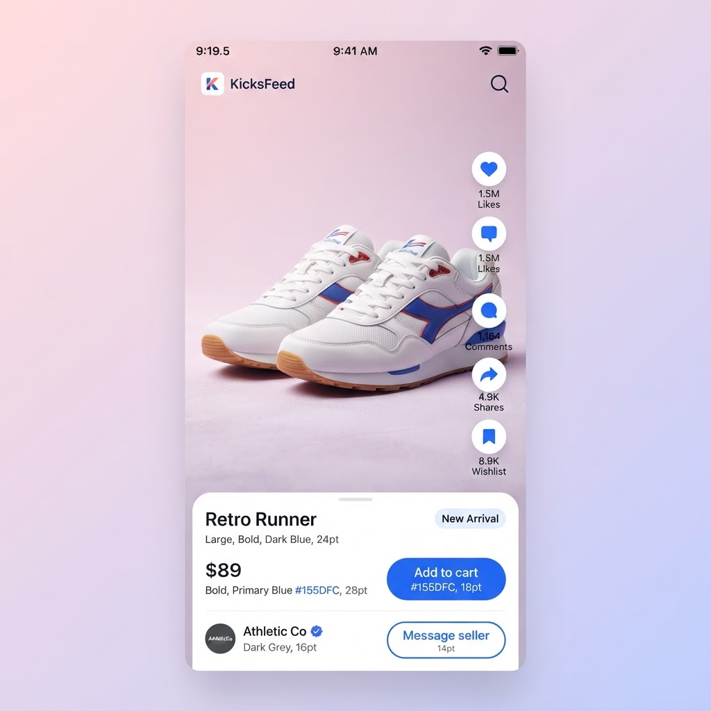 BLOM store screen showing a product listing with add to cart